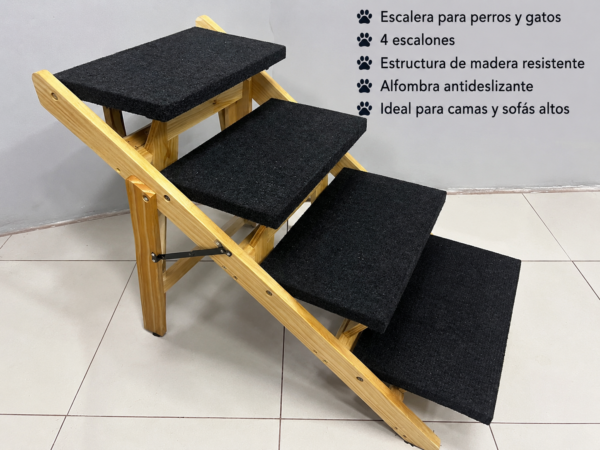 Gradas de Madera para Perro o Gato — 4 Escalones 65cm — Nueva